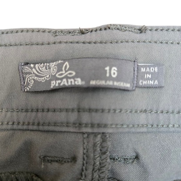 Prana Women's Cargo Pants Khaki Green Straight‎ Leg Outdoor Casual Sz 16 - Picture 6 of 9